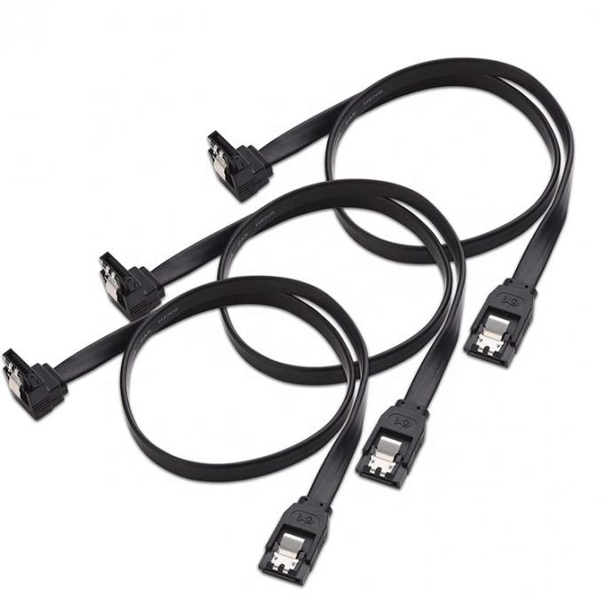 Alta velocidad 6Gbps 90 grados ángulo derecho Sata III 3.0 cable de extensión de energía para disco duro 0