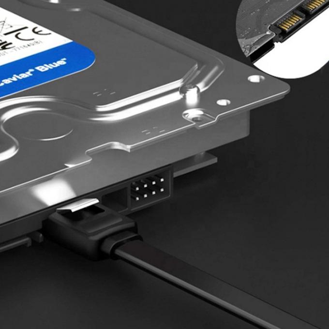 Alta velocidad 6Gbps 90 grados ángulo derecho Sata III 3.0 cable de extensión de energía para disco duro 3