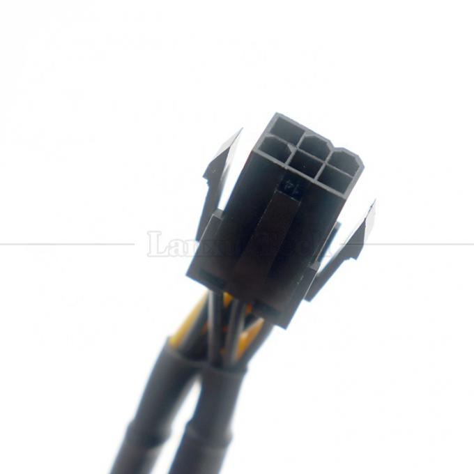 Sleeved 18AWG Pure Cooper Y Splitter 6 pin a doble 8 pin 6 + 2 PCI Express Adaptador de alimentación Extensión de cable PCIe para GPU 4
