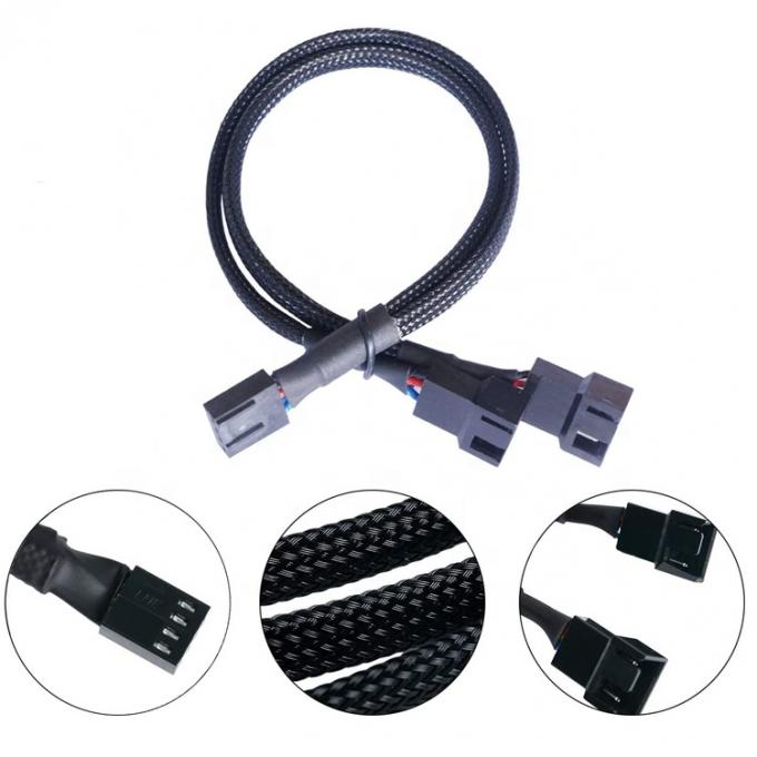 placa base CPU 4 PIN Conector PC Casilla de control de temperatura ventilador de enfriamiento Y splitter Extensión de cable PWM 0
