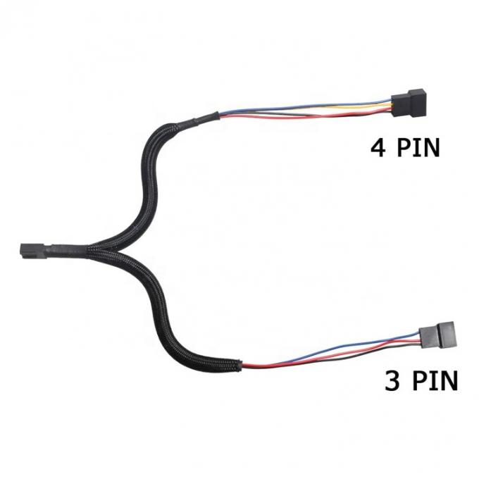 placa base CPU 4 PIN Conector PC Casilla de control de temperatura ventilador de enfriamiento Y splitter Extensión de cable PWM 3