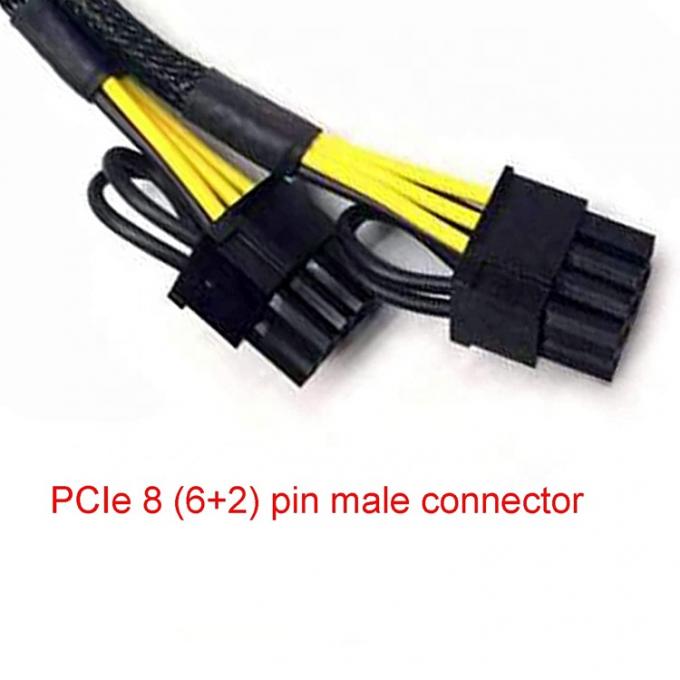 GPU 6 PIN Femenino a doble 8 PIN Hombre 18AWG PCI Express Adaptador de fuente de alimentación de la placa base PCIe Riser 3.0 Cable de extensión 4