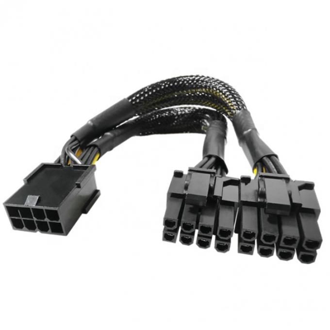 Sleeve tejido PCIe 8 pin Femenino a doble 8 pin Hombre PCI Express Graphics Tarjeta de video GPU Cable de adaptador de alimentación 3