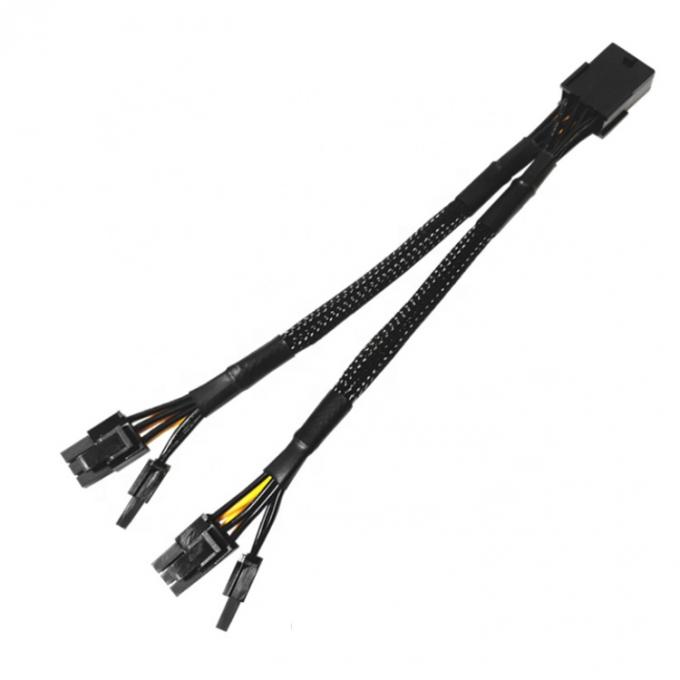 Sleeve tejido PCIe 8 pin Femenino a doble 8 pin Hombre PCI Express Graphics Tarjeta de video GPU Cable de adaptador de alimentación 4