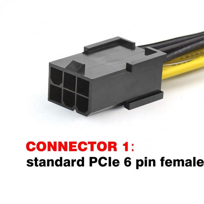 PCI-E 6 pines a 6 pines de macho a hembra GPU ATX Tarjeta gráfica de video PCIE PCI Express Cable de alimentación 2