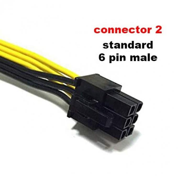 PCI-E 6 pines a 6 pines de macho a hembra GPU ATX Tarjeta gráfica de video PCIE PCI Express Cable de alimentación 1