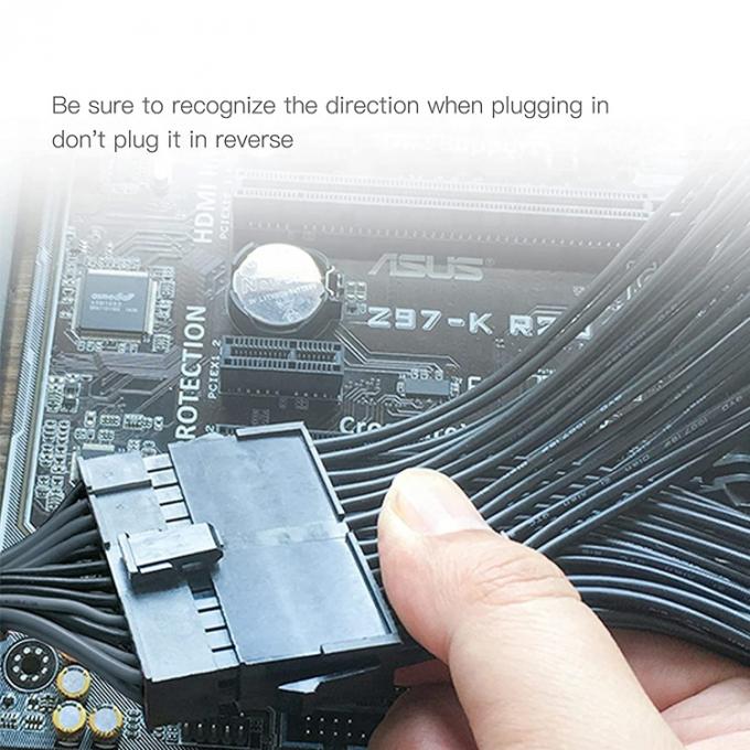 PSU 24 PIN Femenino a doble 20 4 24 PIN Hombre ATX Minería de la placa base de cable de extensión 3