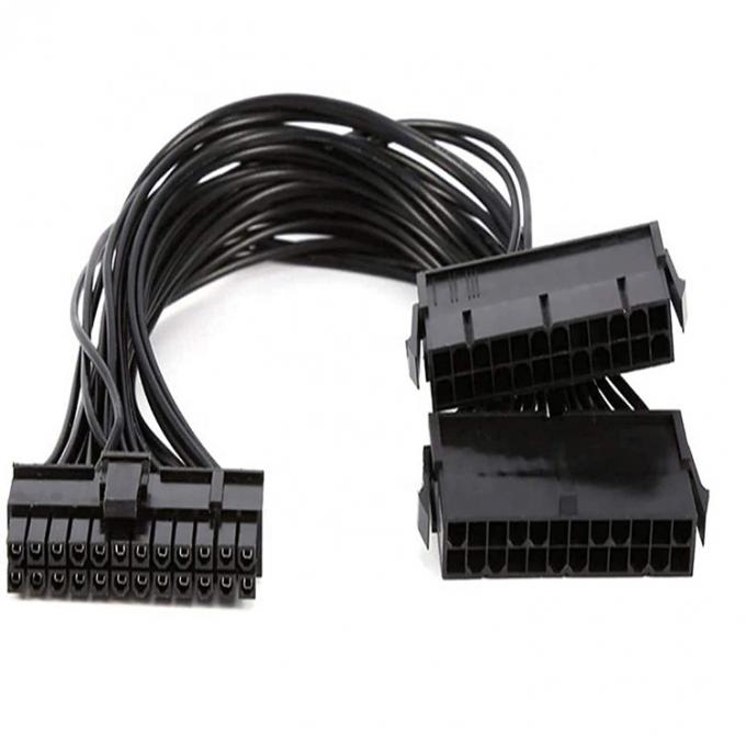 PSU 24 PIN Femenino a doble 20 4 24 PIN Hombre ATX Minería de la placa base de cable de extensión 1