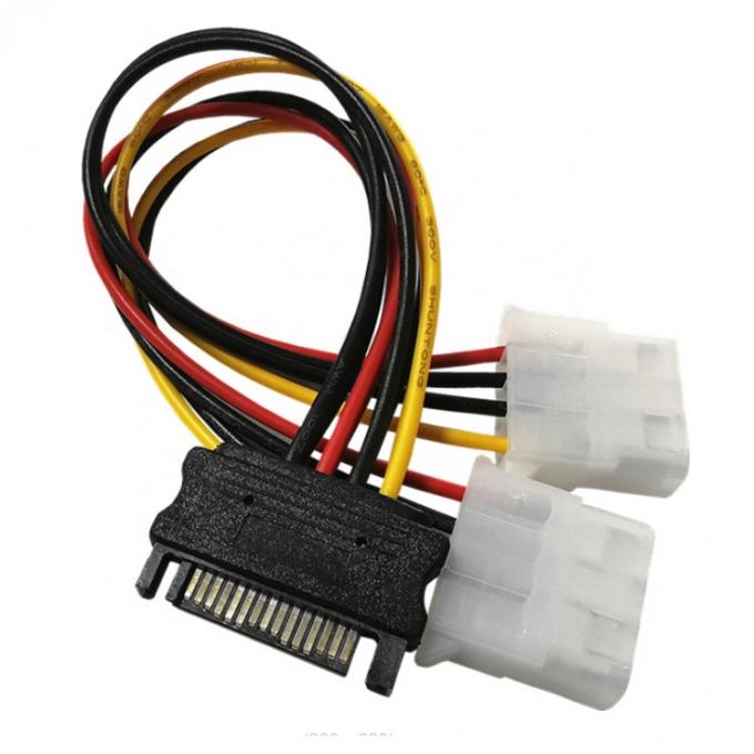 Sata 15 Pin Hombre a doble Molex 4 Pin Lp4 IDE Hombre Disco duro de energía Y adaptador Cable de conversión para HDD SSD 4