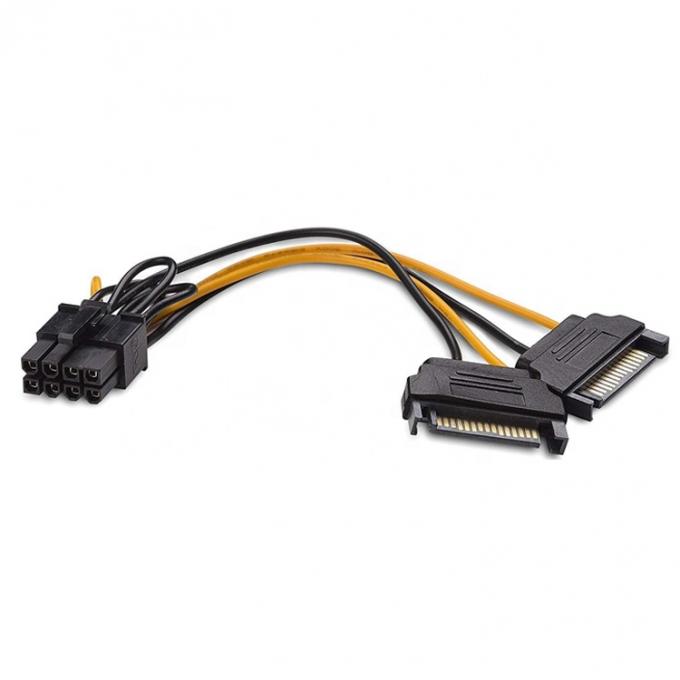 Splitter 8 Pin PCIe Express macho a doble 15 pin Adaptador de energía Sata ATX cable 1