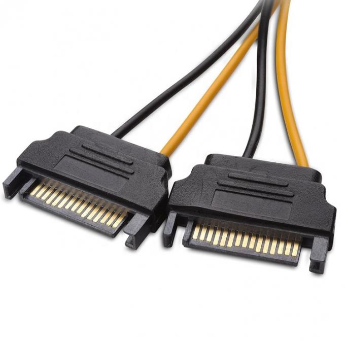 Splitter 8 Pin PCIe Express macho a doble 15 pin Adaptador de energía Sata ATX cable 3