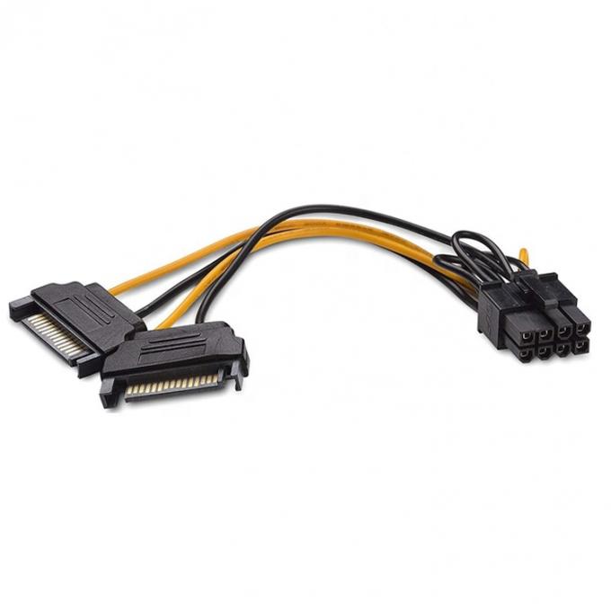 Splitter 8 Pin PCIe Express macho a doble 15 pin Adaptador de energía Sata ATX cable 5