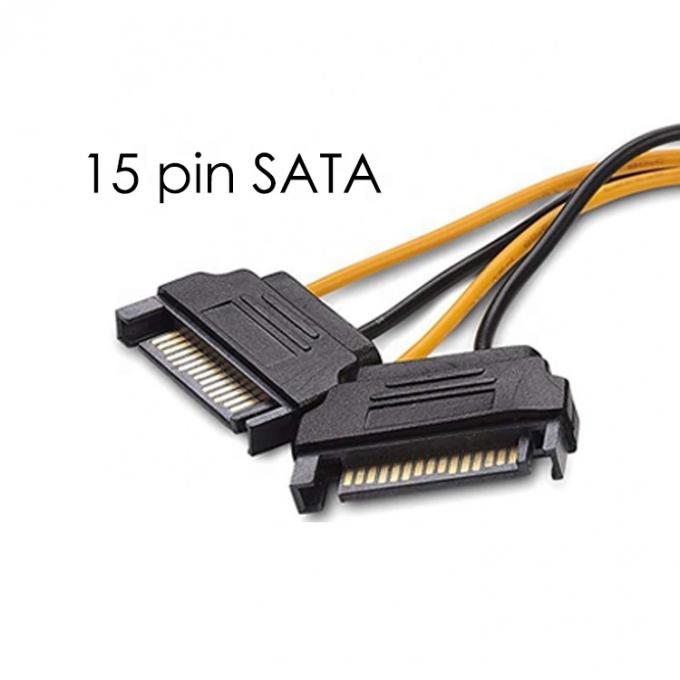 Splitter 8 Pin PCIe Express macho a doble 15 pin Adaptador de energía Sata ATX cable 4