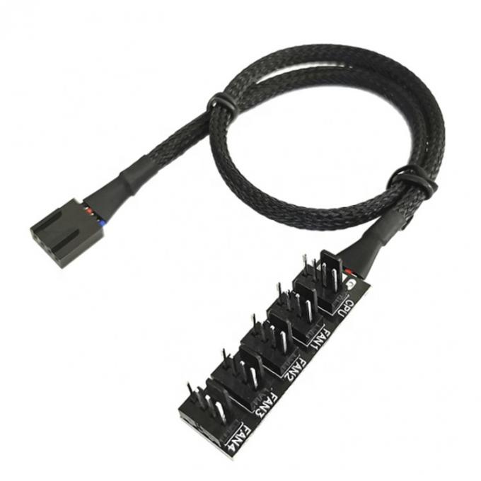 1 a 5 formas 4 pin splitter PWM PC Fan Hub Cable de suministro de energía para ATX Cuadro de computadora 4 pin y 3 pin ventiladores de enfriamiento 5