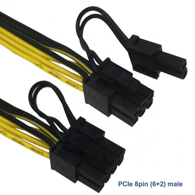 PCIe 8 Pin Hombre a doble 8 Pin Hombre PCI Express Graphics Tarjeta de vídeo GPU Splitter Adaptador de energía Cable 3