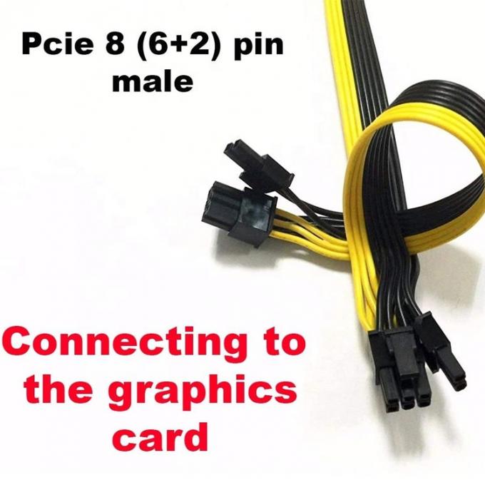 PCIe 8 Pin Hombre a doble 8 Pin Hombre PCI Express Graphics Tarjeta de vídeo GPU Splitter Adaptador de energía Cable 2