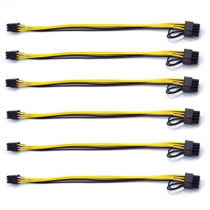 PCIE 6 pin a 8 pin GPU ATX Tarjeta gráfica de vídeo PCIE PCI cable de alimentación de alta velocidad 5