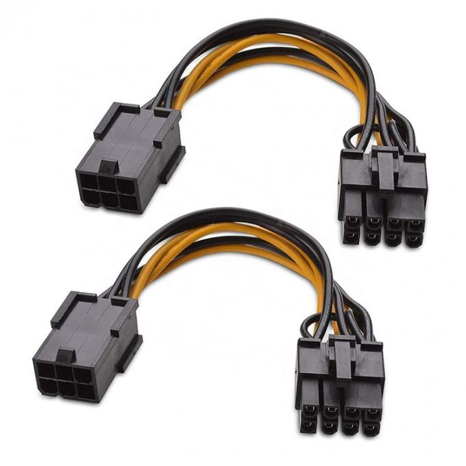 6 pines macho a 8 pines macho GPU ATX Tarjeta gráfica de video PCIe Express Adaptador de alimentación Cable de extensión para computadora 3