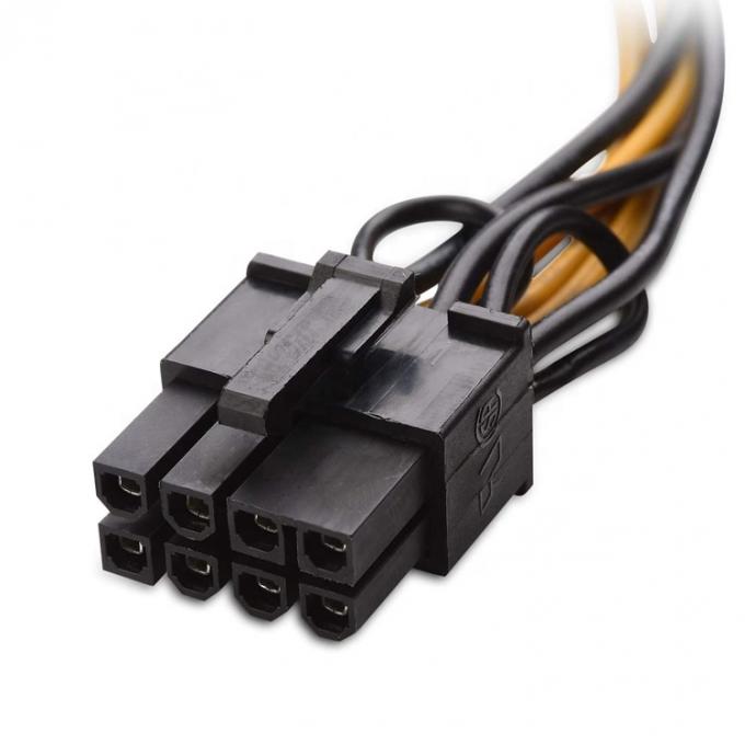 6 pines macho a 8 pines macho GPU ATX Tarjeta gráfica de video PCIe Express Adaptador de alimentación Cable de extensión para computadora 2