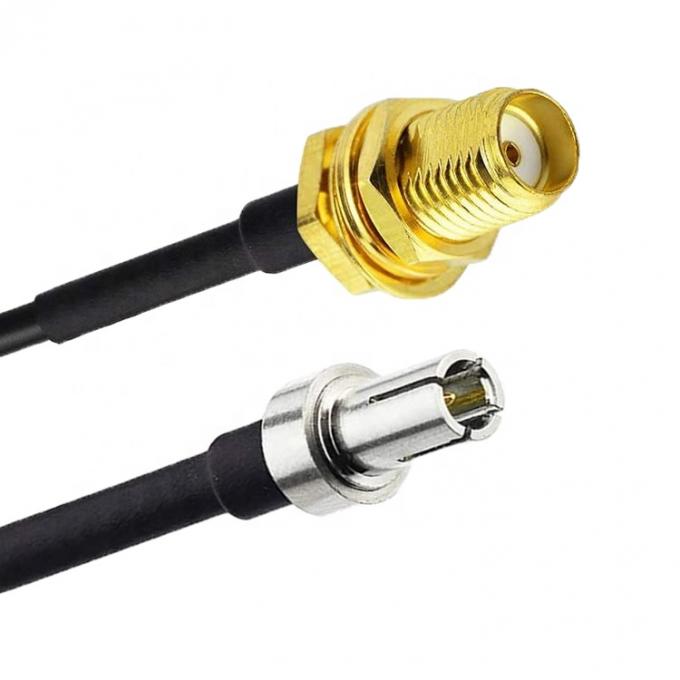 Cable coaxial de conector femenino de antena adaptador de RF personalizado TS9 a SMA 1