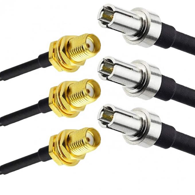 Cable coaxial de conector femenino de antena adaptador de RF personalizado TS9 a SMA 0