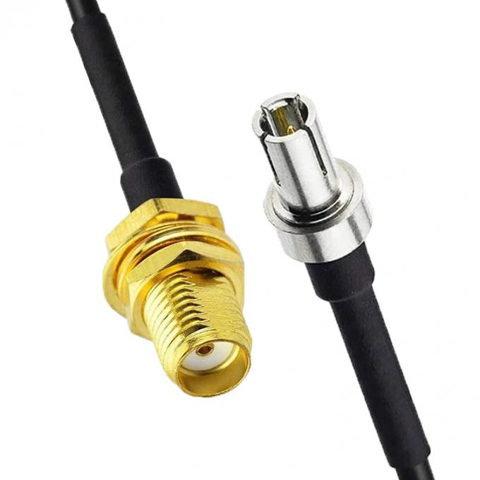 Cable coaxial de conector femenino de antena adaptador de RF personalizado TS9 a SMA 4