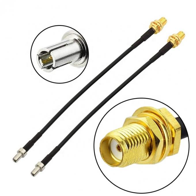Cable coaxial de conector femenino de antena adaptador de RF personalizado TS9 a SMA 7