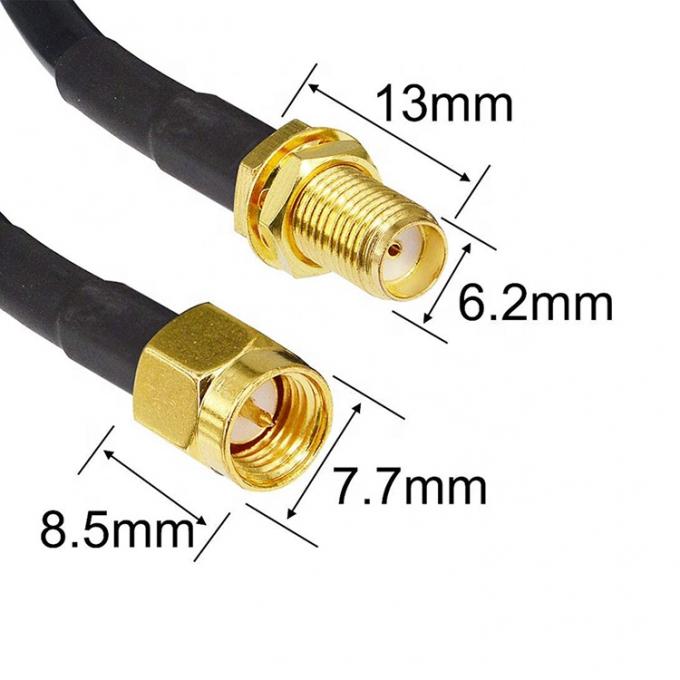 Hombre a Hembra RG174 RG178 RG316 RG58 ensamblaje RF Jumper Antena Cable coaxial 2