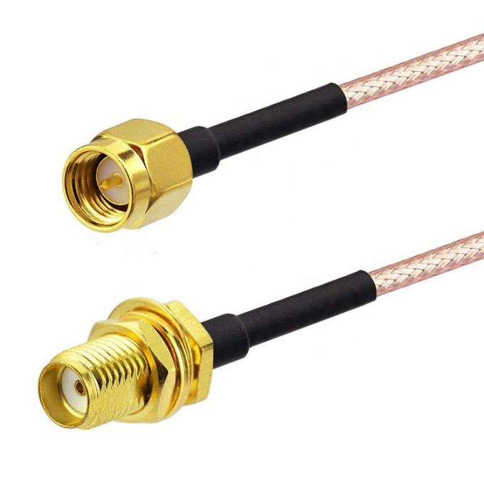 Conectores de adaptador de RF de RG 174 SMA masculino a SMA femenino de ensamblaje Jumper 2