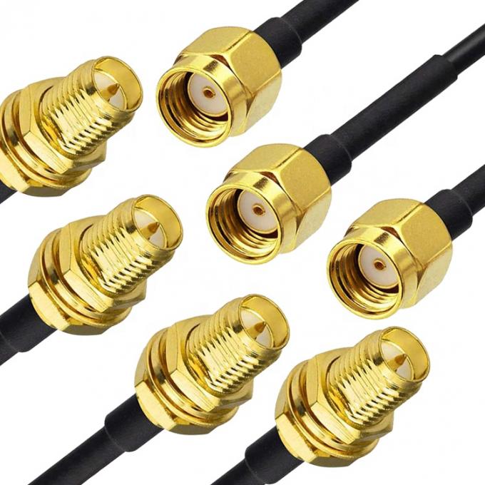 Conectores de adaptador RF de RG 174 SMA masculino a SMA femenino 1