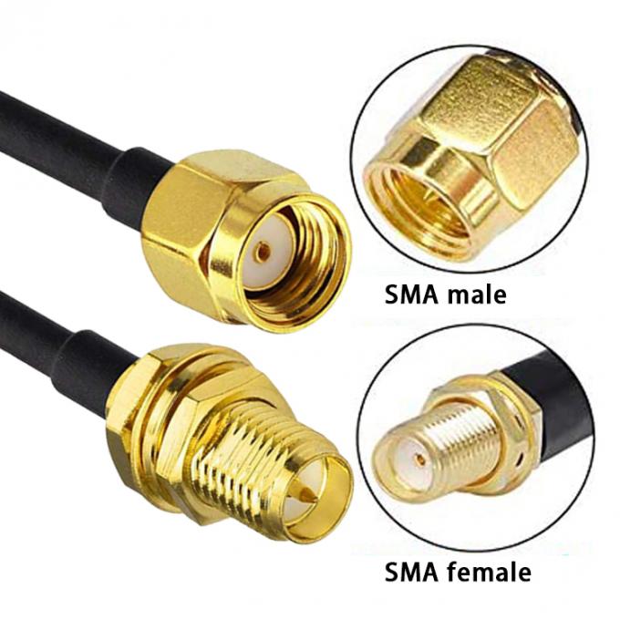 Conectores de adaptador RF de RG 174 SMA masculino a SMA femenino 6