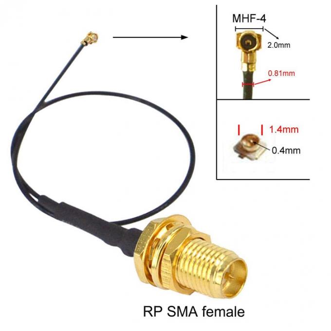 UFL a SMA M.2 NGFF IPX IPEX MHF4 a RP SMA Mujer RF de cola de cerdo Wi-Fi Antenna de cable de extensión 2