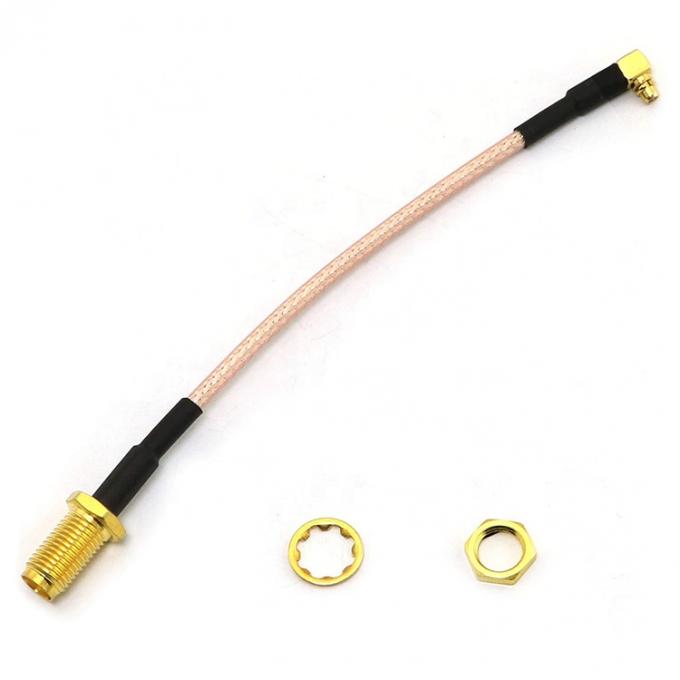 RG316 90 grados ángulo derecho MMCX macho a SMA mujer antena cola de cerdo RF cable coaxial 4