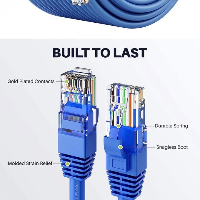 OEM de alta calidad Pure Cooper Shield FTP UTP STP SFTP Cat5 Cat5e Cat6 Cat6a Cat7 Cat8 RJ45 Ethernet Patch Lan Cable de red 2