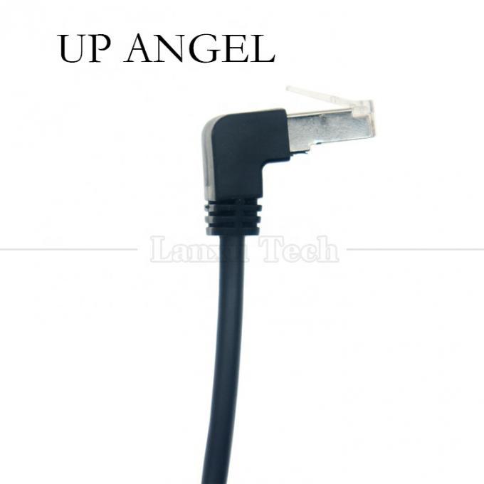 Ángulo de 90 grados RJ45 macho a RJ45 hembra Socket Cat5e Ethernet LAN cable 1