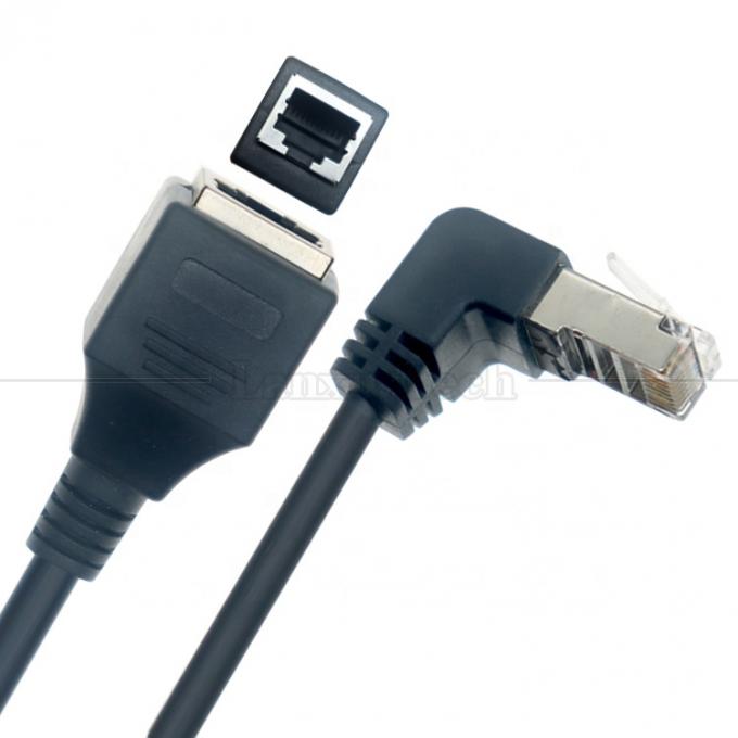 Ángulo de 90 grados RJ45 macho a RJ45 hembra Socket Cat5e Ethernet LAN cable 4