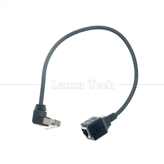 OEM STP UTP 90 grados ángulo derecho RJ45 8P8C macho a RJ45 mujer Socket Cat5e cable Ethernet 5