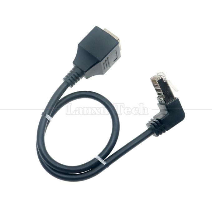 Cat5e hacia arriba hacia abajo ángulo izquierdo derecho RJ45 macho a RJ45 panel de conexión de conexión femenino cable Ethernet 0