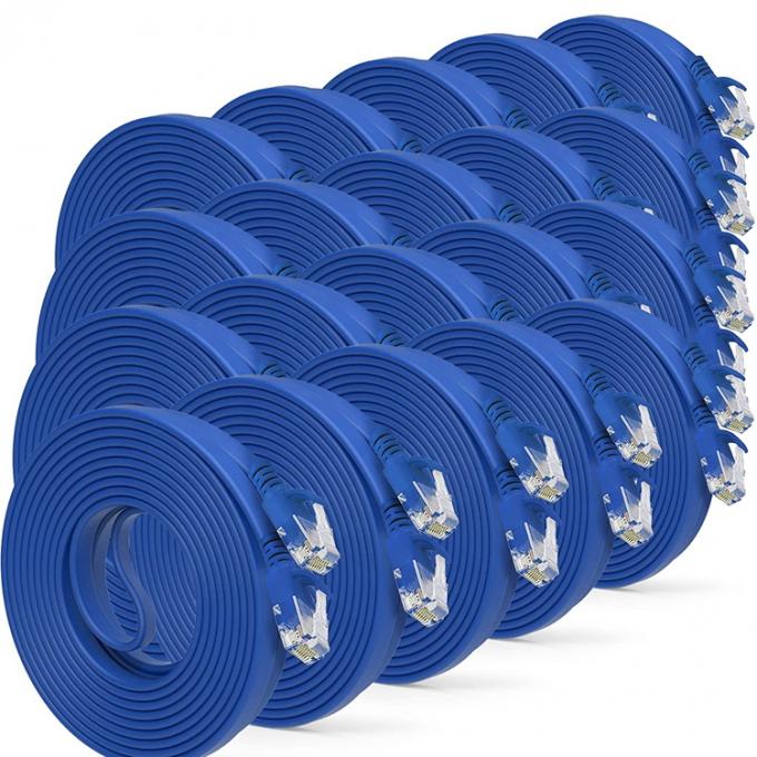 UTP STP Industrial Cat5 Cat5e Cat6 Cat7 Flat RJ45 Cordón de parche de red Lan Ethernet Cable de extensión para el enrutador 8