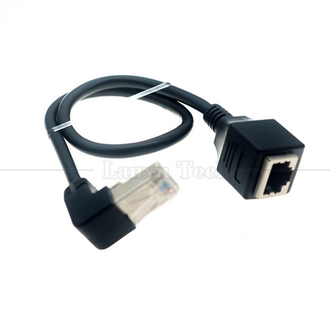 OEM STP UTP 90 grados ángulo derecho RJ45 8P8C macho a RJ45 mujer Socket Cat5e cable Ethernet 1