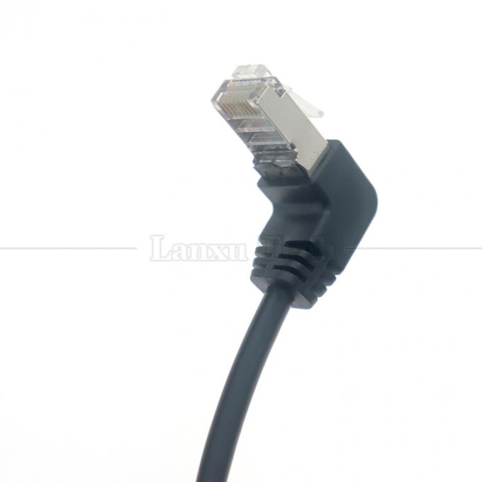 OEM STP UTP 90 grados ángulo derecho RJ45 8P8C macho a RJ45 mujer Socket Cat5e cable Ethernet 3