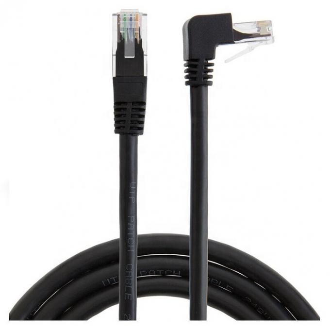 UTP STP 90 grados ángulo derecho izquierdo Cat5 Cat5e Cat6 Cat7 RJ45 Extensión Ethernet LAN cable de red 0
