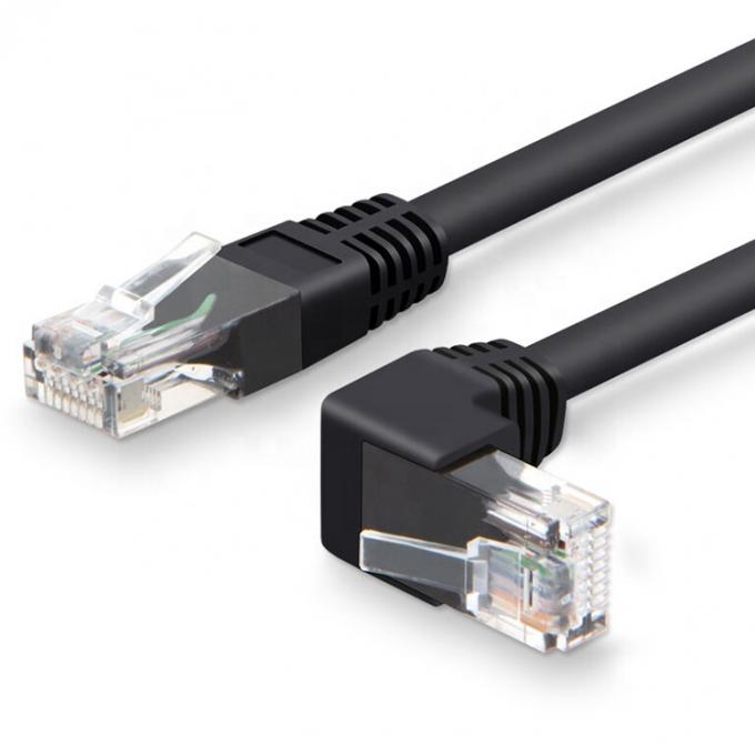 UTP STP 90 grados ángulo derecho izquierdo Cat5 Cat5e Cat6 Cat7 RJ45 Extensión Ethernet LAN cable de red 2