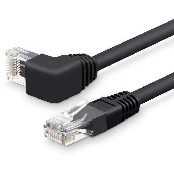 UTP STP 90 grados ángulo derecho izquierdo Cat5 Cat5e Cat6 Cat7 RJ45 Extensión Ethernet LAN cable de red 3