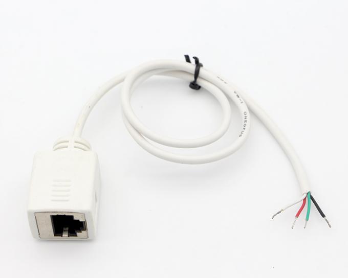 Personalización Blanco Femenino RJ45 Enchufe para abrir soldadura enlatada 4 cables cables de cola de cerdo de extremo desnudo 3