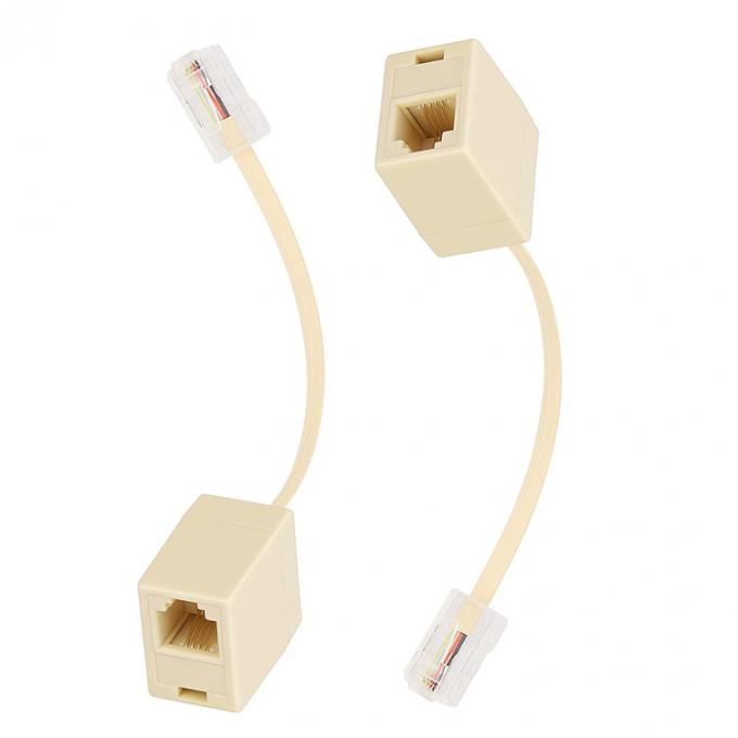 Ethernet RJ45 8P8C Hombre a teléfono RJ11 4P4C Socket ADSL Conector Convertidor Adaptador de cable de extensión 1