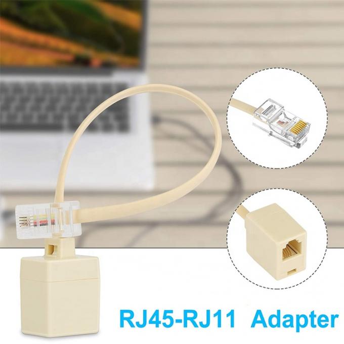 Ethernet RJ45 8P8C Hombre a teléfono RJ11 4P4C Socket ADSL Conector Convertidor Adaptador de cable de extensión 6