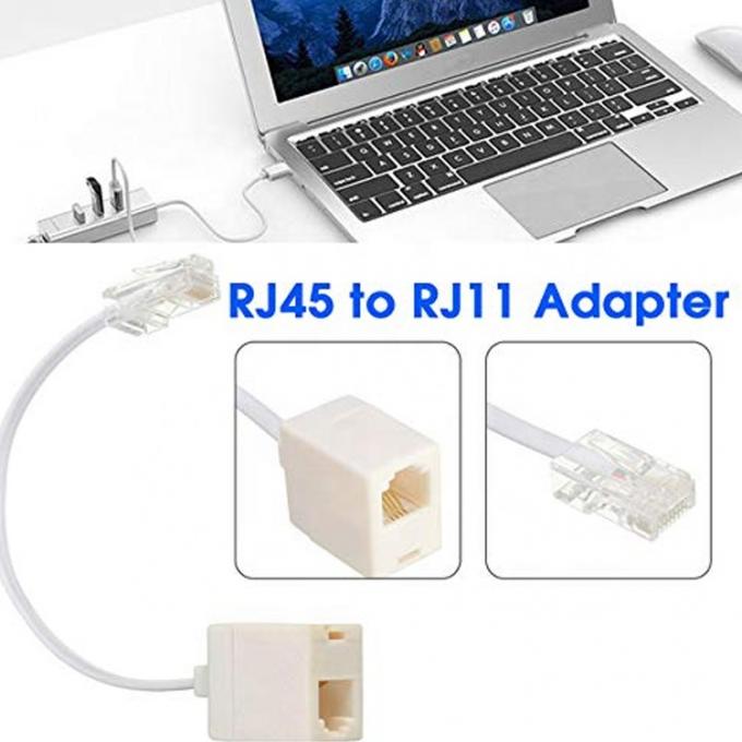 Ethernet RJ45 8P8C Hombre a teléfono RJ11 4P4C Socket ADSL Conector Convertidor Adaptador de cable de extensión 5