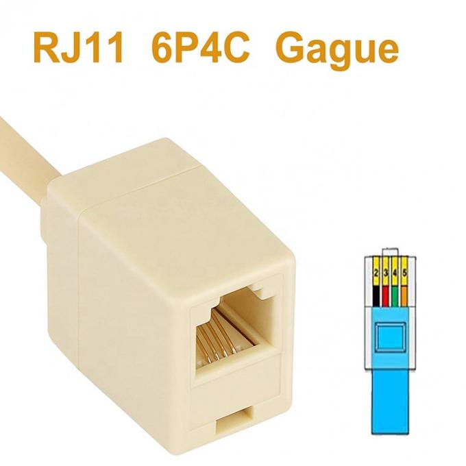 Ethernet RJ45 8P8C Hombre a teléfono RJ11 4P4C Socket ADSL Conector Convertidor Adaptador de cable de extensión 3