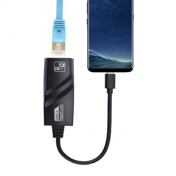 Alta compatibilidad USB 3.1 Tipo C macho a Gigabit RJ45 Ethernet Adaptador de red LAN para computadora portátil 4
